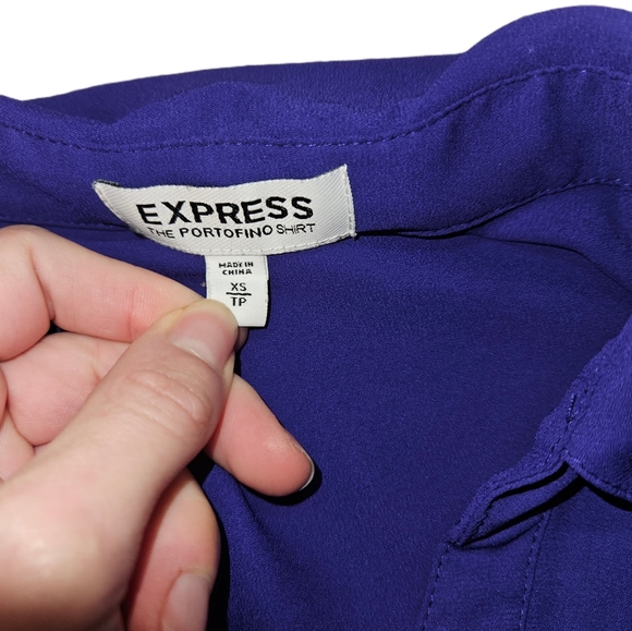 NWOT Express Portofino Shirt Purple - Picture 3 of 4